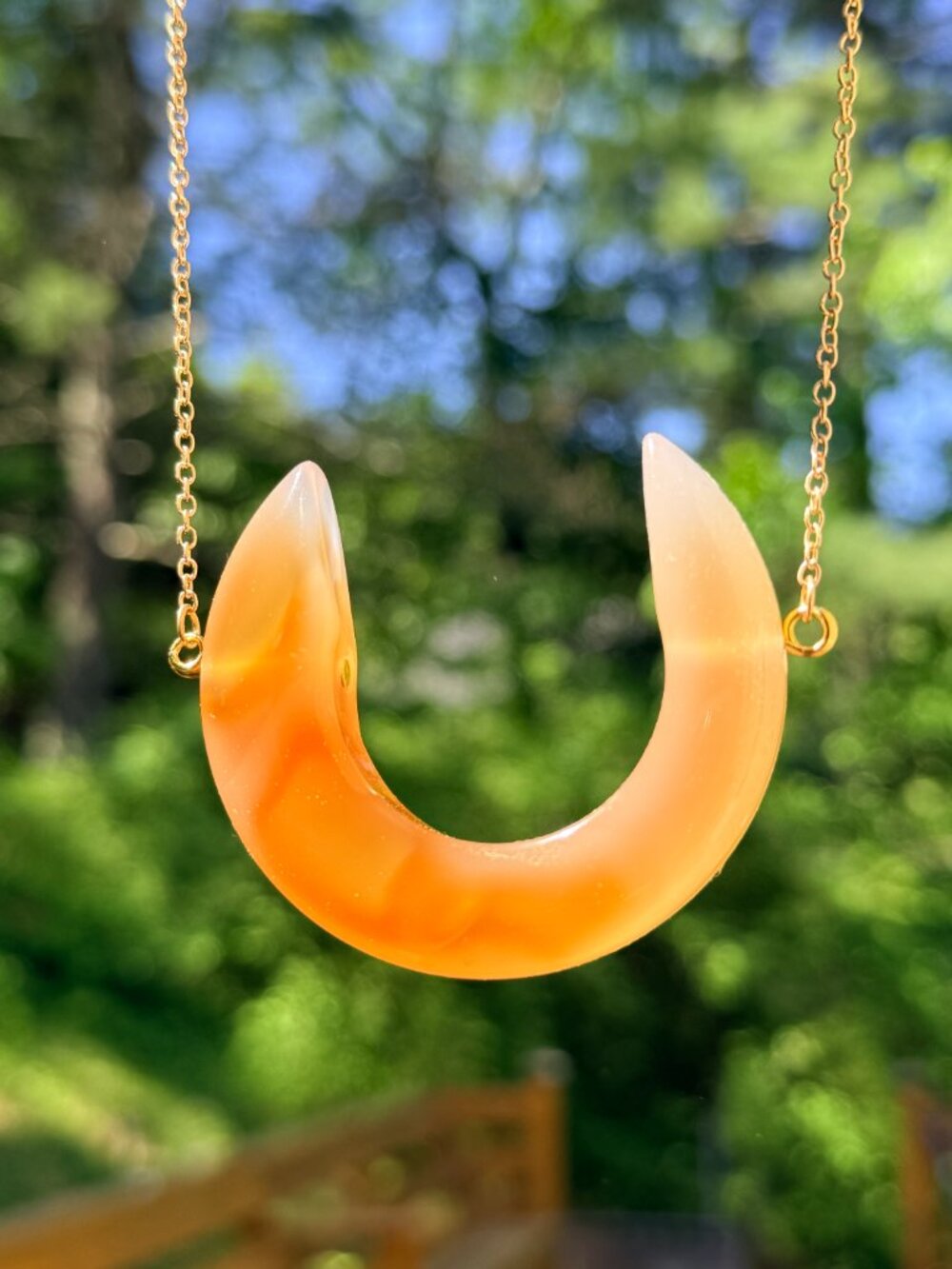 Golden Crescent Moon Necklace